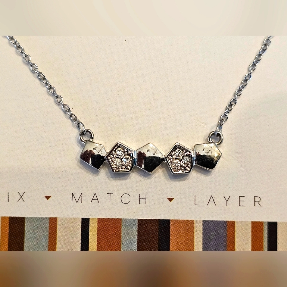 Layers Sivertone Adjustable Necklace